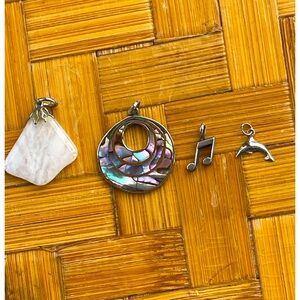 925 Silver necklace with 4 pendants vintage